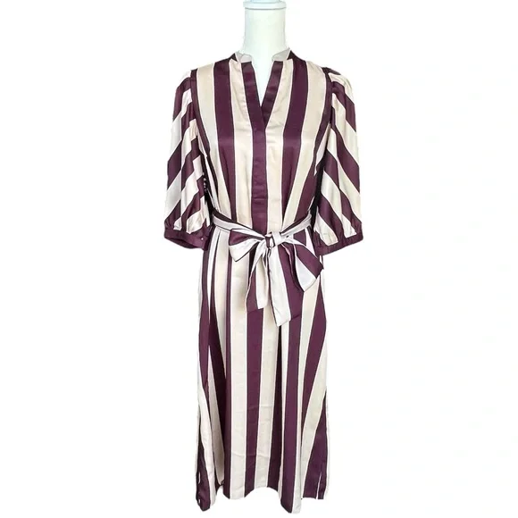Ann Taylor Striped Balloon Sleeve Midi Dress | Size Small - Picture 13 of 13